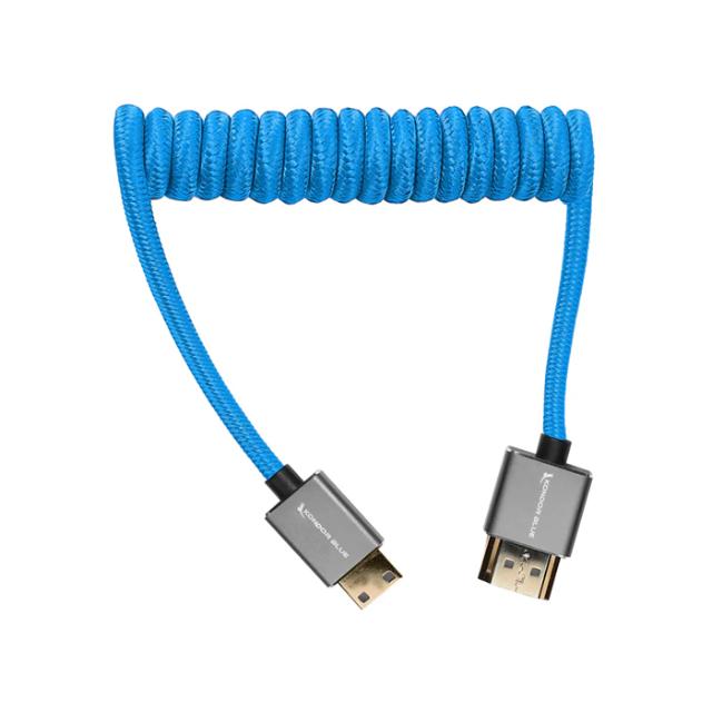 KONDOR BLUE COILED MINI HDMI TO FULL HDMI 12-24