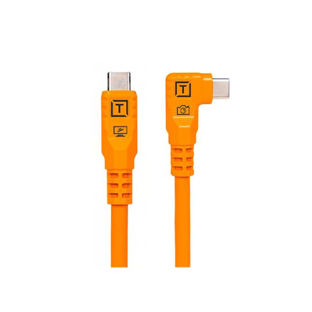 TETHERPRO USB-C TO USB-C 9,4M RIGHT ANGLE ORANGE