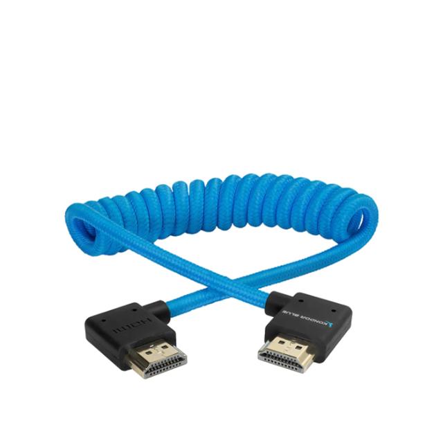 KONDOR BLUE COILED RIGHT ANGLE FULL HDMI 30-60 CM