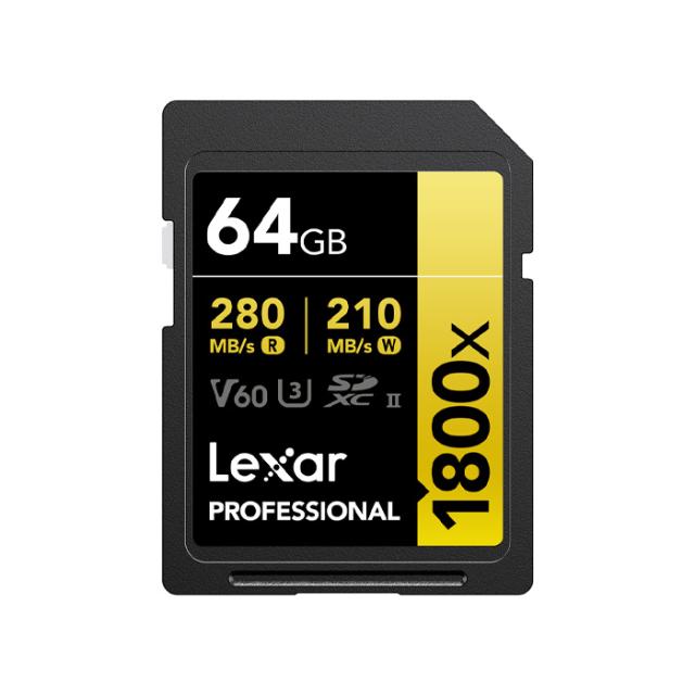 LEXAR SD 64GB U3 V60 UHS-II R280/W210