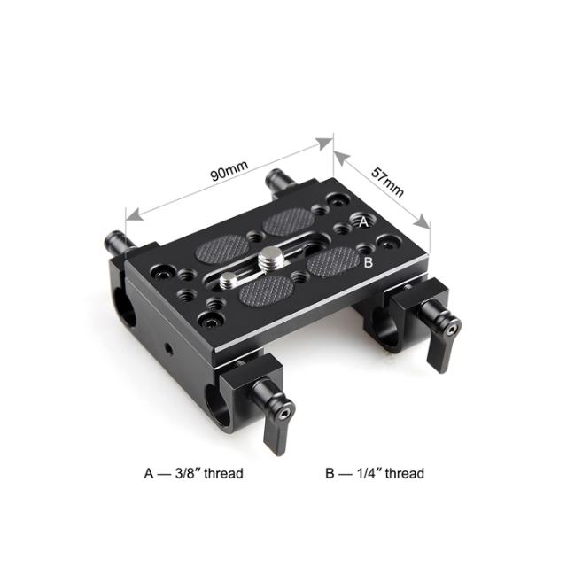 SMALLRIG 1775 MOUNTING PLATE W. 15MM ROD CLAMPS