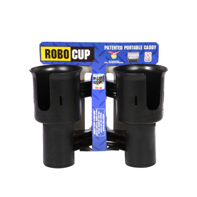 ROBOCUP CLAMP ON DUAL CUP HOLDER, BLACK