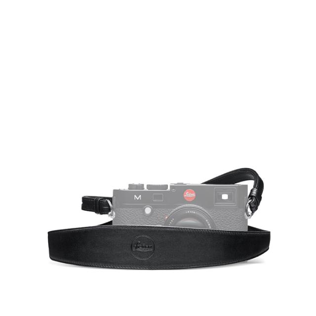 LEICA WIDE LEATHER CARRYING STRAP BLACK RING