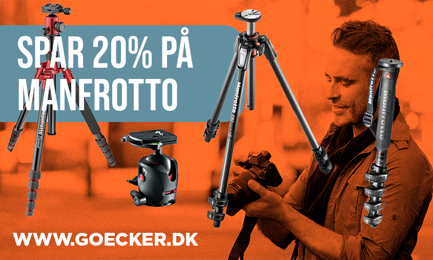 Spar 20% på Manfrotto kamerastativer- og hoveder